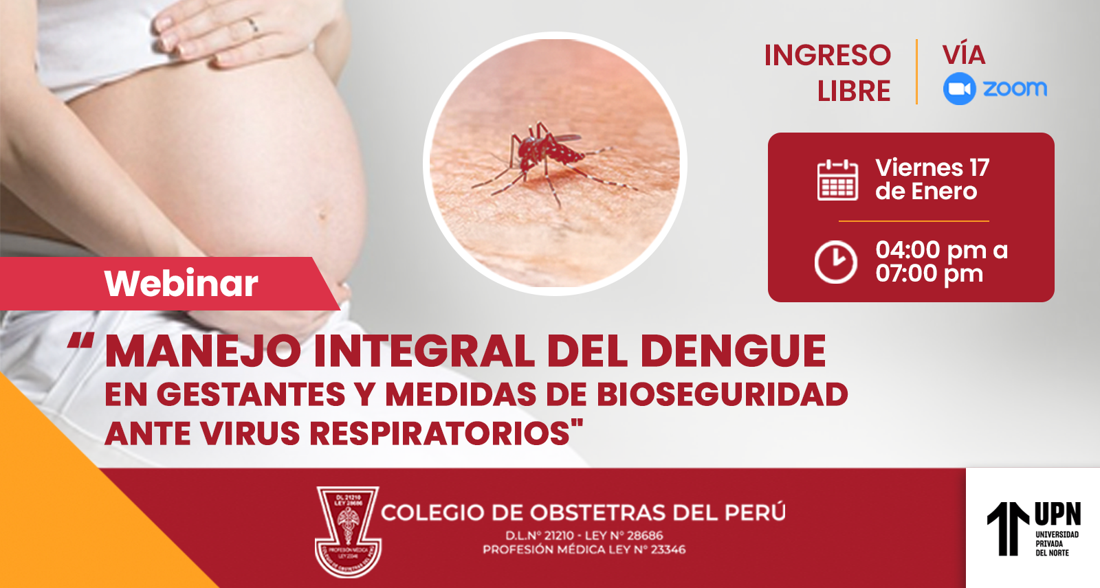 WEBINAR “MANEJO INTEGRAL DEL DENGUE EN GESTANTES Y MEDIDAS DE BIOSEGURIDAD ANTE VIRUS  RESPIRATORIOS