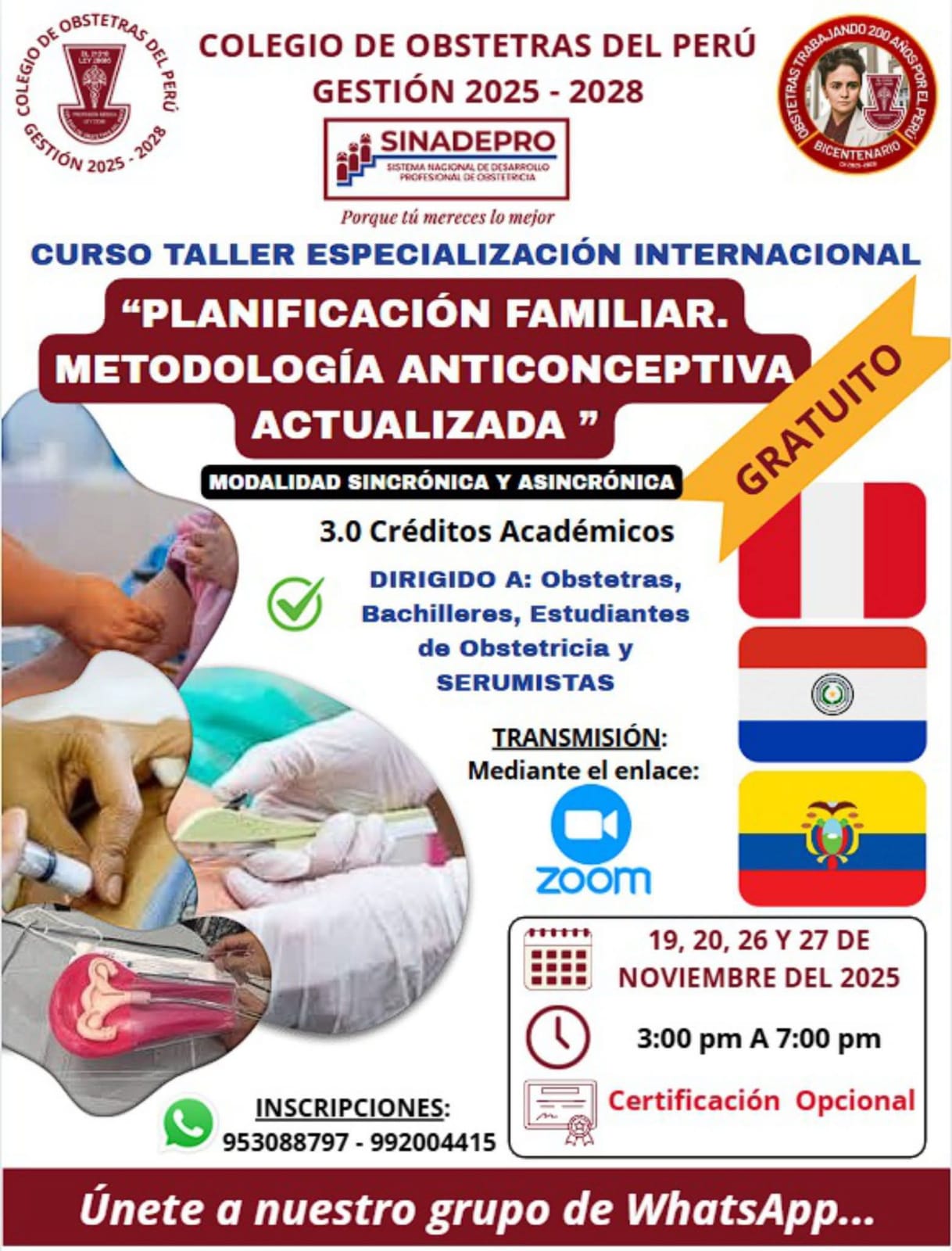 CURSO INTERNACIONAL PLANIFICACIÓN FAMILIAR METODOLOGÍA ANTICONCEPCIÓN ACTUALIZADA